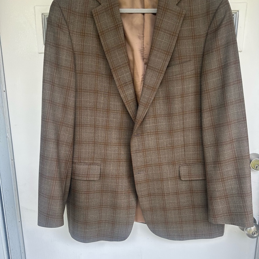 Men's Brown Plaid Blazer, Hart, Schaffner, & Marx!